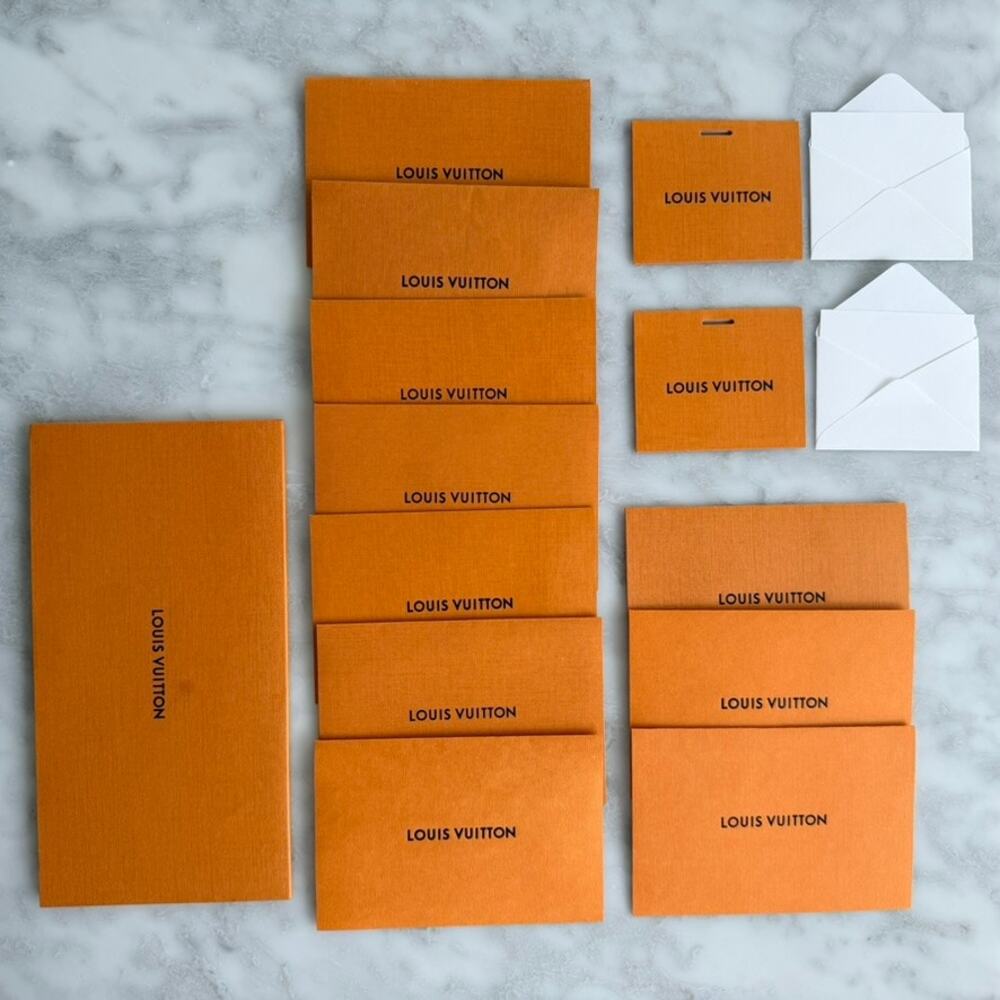 Louis Vuitton Card Envelope 13pc Set Authentic Orange Home Decor Display Resale
